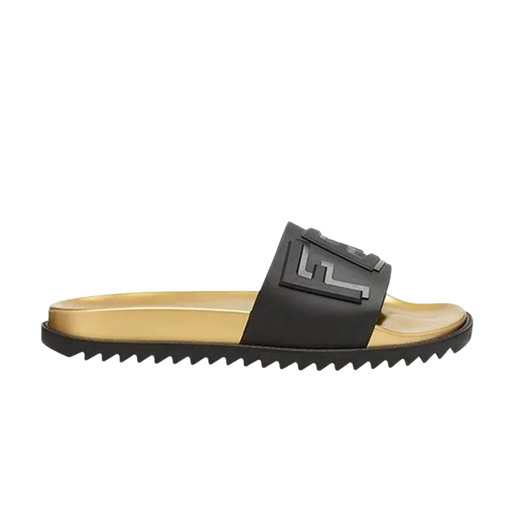 Fendi Layered Logo Slides 'Black Gold' Sneakers, Gold
