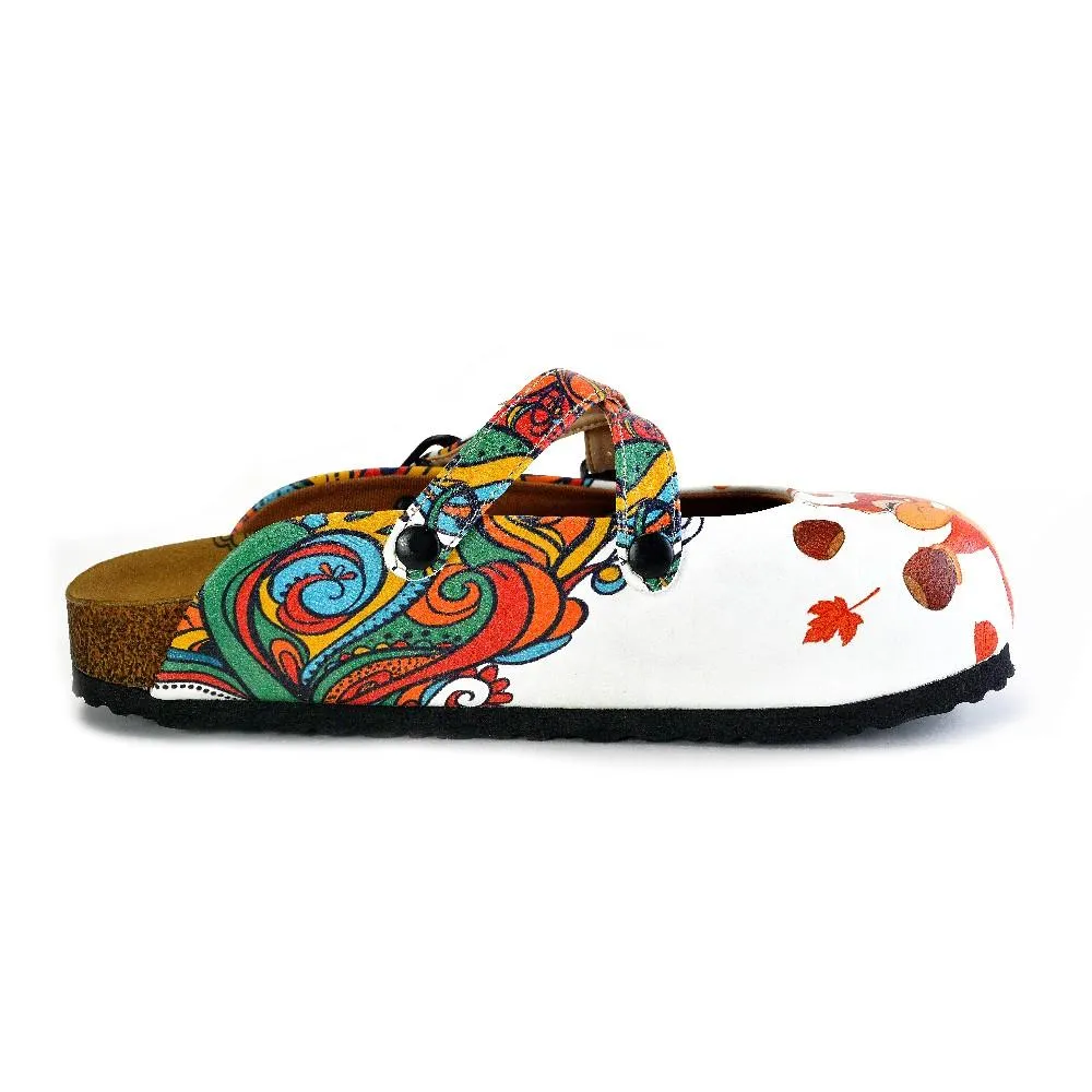 Orange & White 'Hello' Clogs - WCAL177