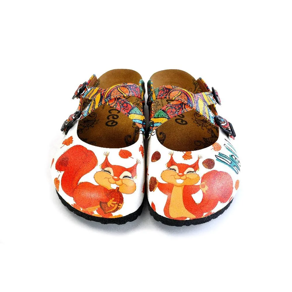 Orange & White 'Hello' Clogs - WCAL177